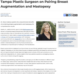 Tampa plastic surgeon discusses the comprehensive benefits of pairing breast augmentation and mastopexy 